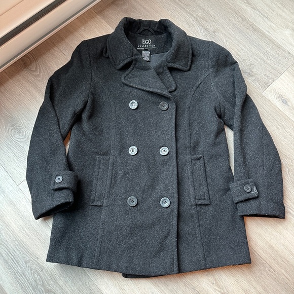 Ego Collection Dark Grey Wool Coat - Picture 1 of 6
